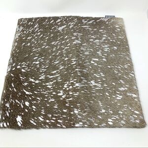 Natural genuine cowhide accent pillow grey and silver NWT